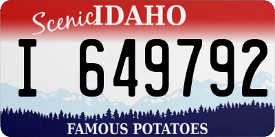 ID license plate I649792