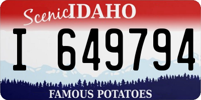 ID license plate I649794