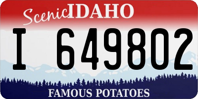 ID license plate I649802