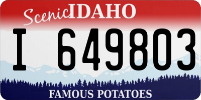 ID license plate I649803