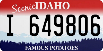 ID license plate I649806