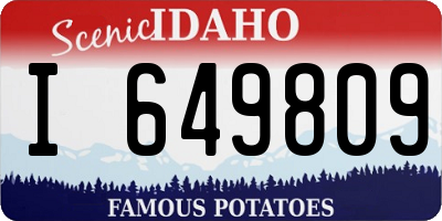 ID license plate I649809