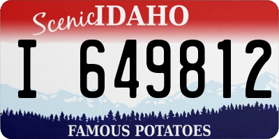 ID license plate I649812