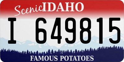 ID license plate I649815