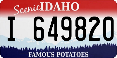 ID license plate I649820