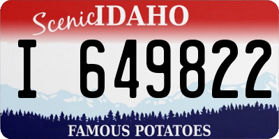 ID license plate I649822