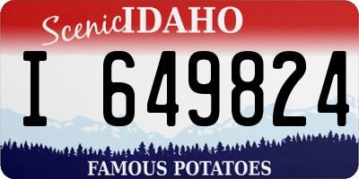ID license plate I649824