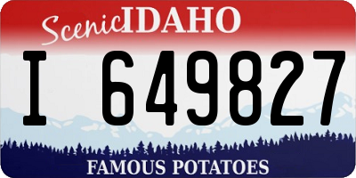 ID license plate I649827