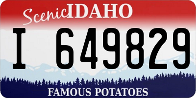 ID license plate I649829