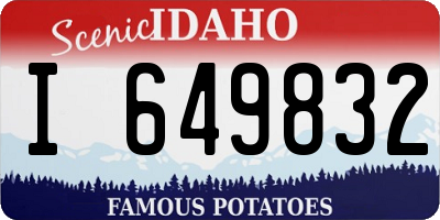 ID license plate I649832