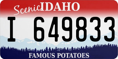 ID license plate I649833