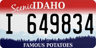 ID license plate I649834