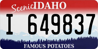 ID license plate I649837
