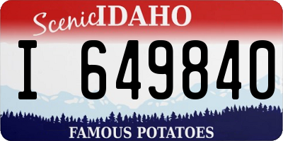 ID license plate I649840