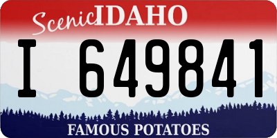 ID license plate I649841