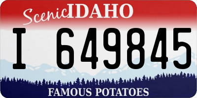 ID license plate I649845