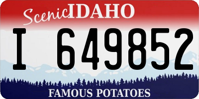 ID license plate I649852