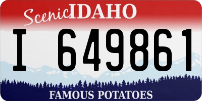 ID license plate I649861