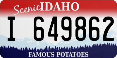ID license plate I649862