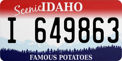 ID license plate I649863