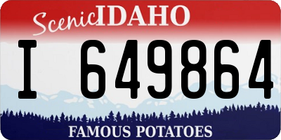 ID license plate I649864