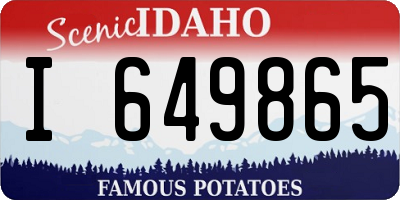 ID license plate I649865