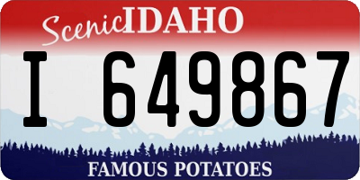 ID license plate I649867