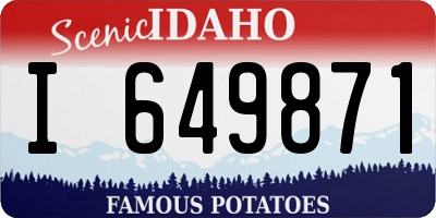 ID license plate I649871