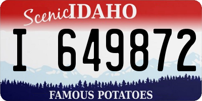 ID license plate I649872