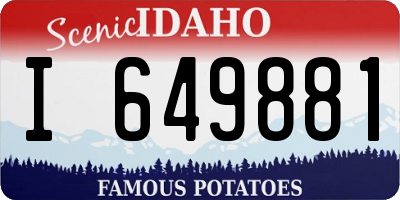 ID license plate I649881