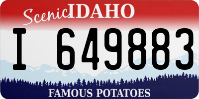 ID license plate I649883