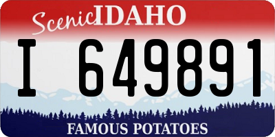 ID license plate I649891