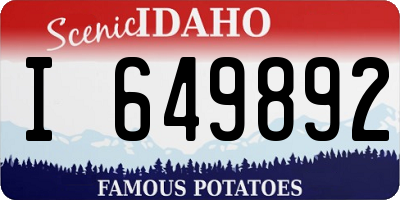 ID license plate I649892