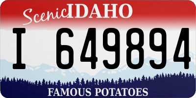 ID license plate I649894