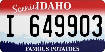 ID license plate I649903