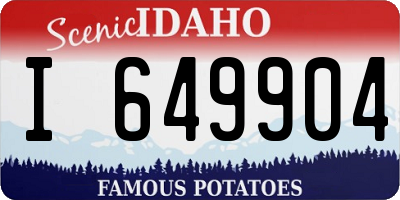 ID license plate I649904