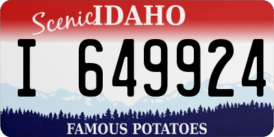 ID license plate I649924