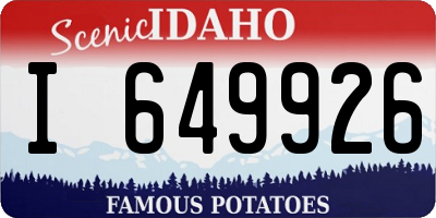 ID license plate I649926