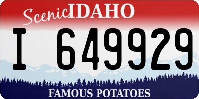 ID license plate I649929