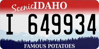 ID license plate I649934