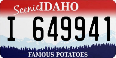 ID license plate I649941