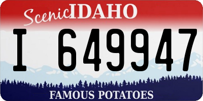 ID license plate I649947