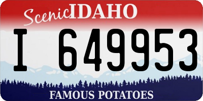 ID license plate I649953