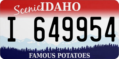 ID license plate I649954