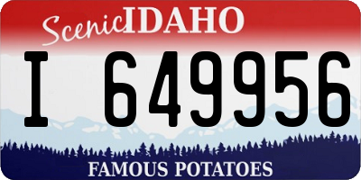 ID license plate I649956