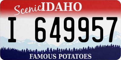 ID license plate I649957