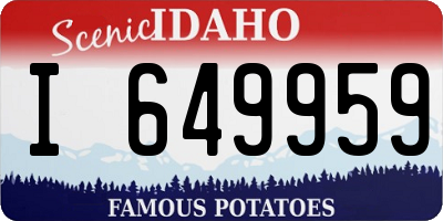 ID license plate I649959