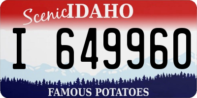 ID license plate I649960
