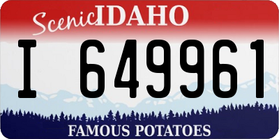 ID license plate I649961