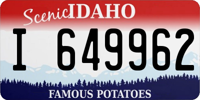 ID license plate I649962
